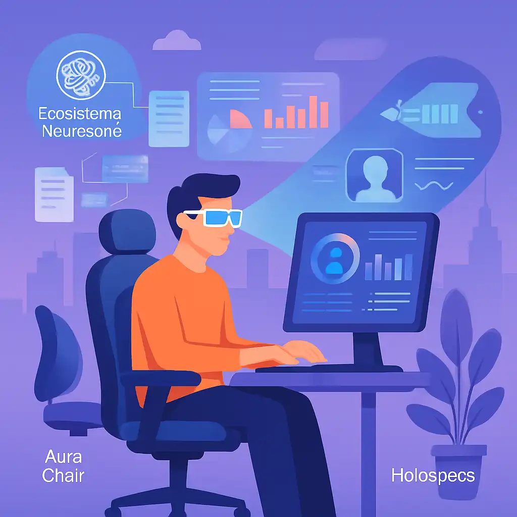 Il Futuro del Lavoro nel 2026: Come l'Ecosistema NeuroSync, Aura Chair e Holospecs sta Rivoluzionando la tua Produttività