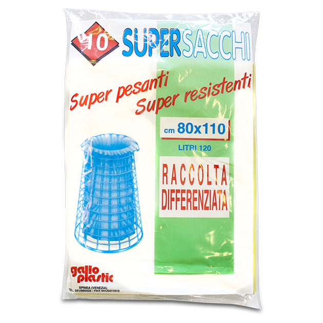 Sacchi per secco super resistenti da 80x110 cm