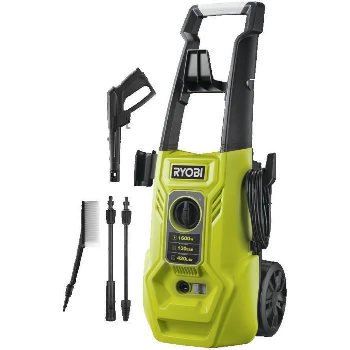 Cleaner ad alta pressione 1800 W 130 bar 420 L - flessibile 5 m - serbatoio 0,9 L - lance vario - turbo lance - pennello multi -surfo