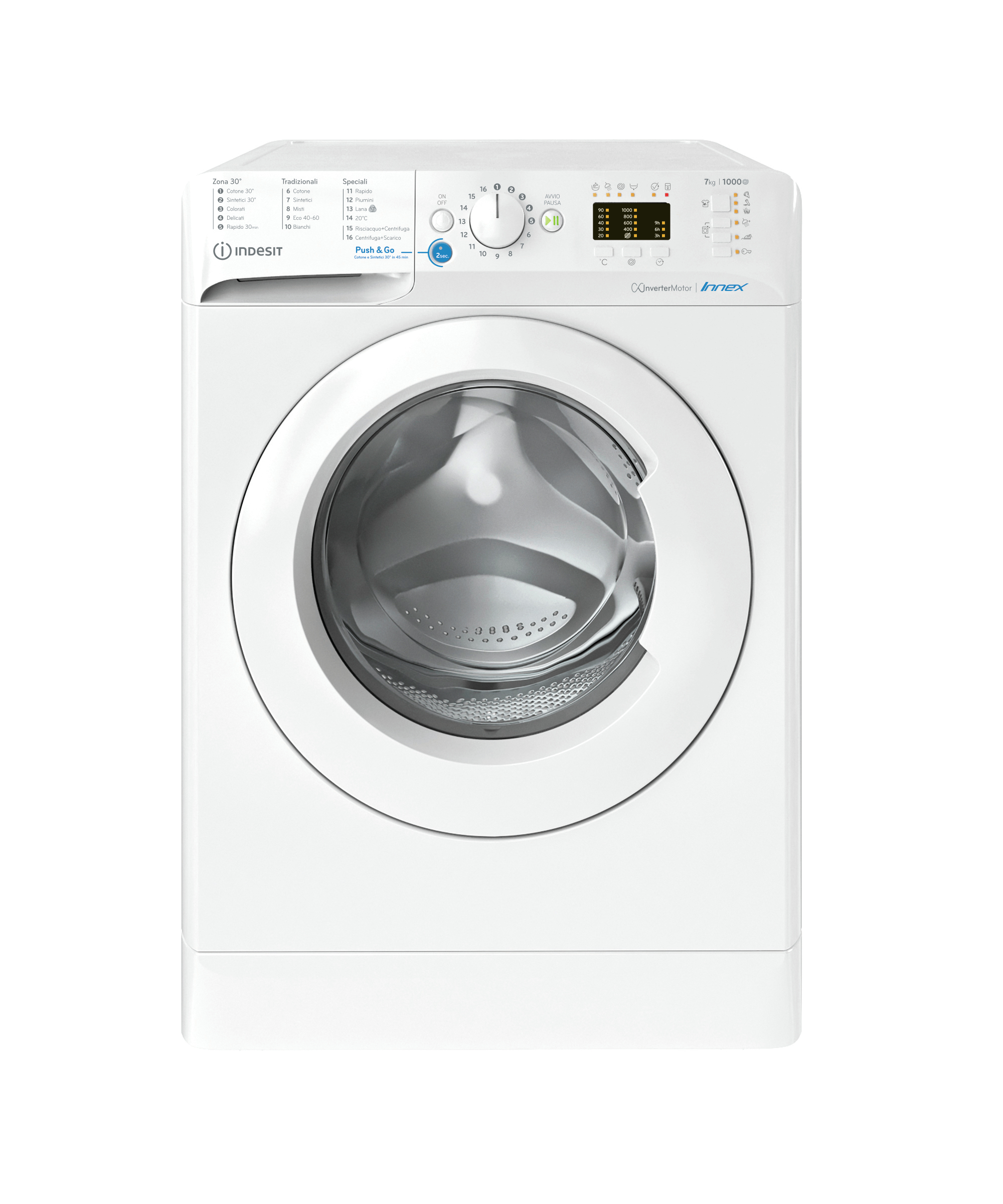 Lavatrice 7 kg indesit 1000GIRI DISPLAY LED BWA 71083X W IT