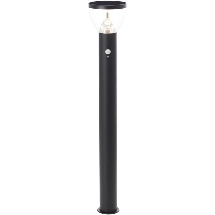 Paletto da esterno - BRILLIANT - TULIP - LED e solare - Rilevatore di movimento - Acciaio inossidabile e plastica - 4 W - Nero