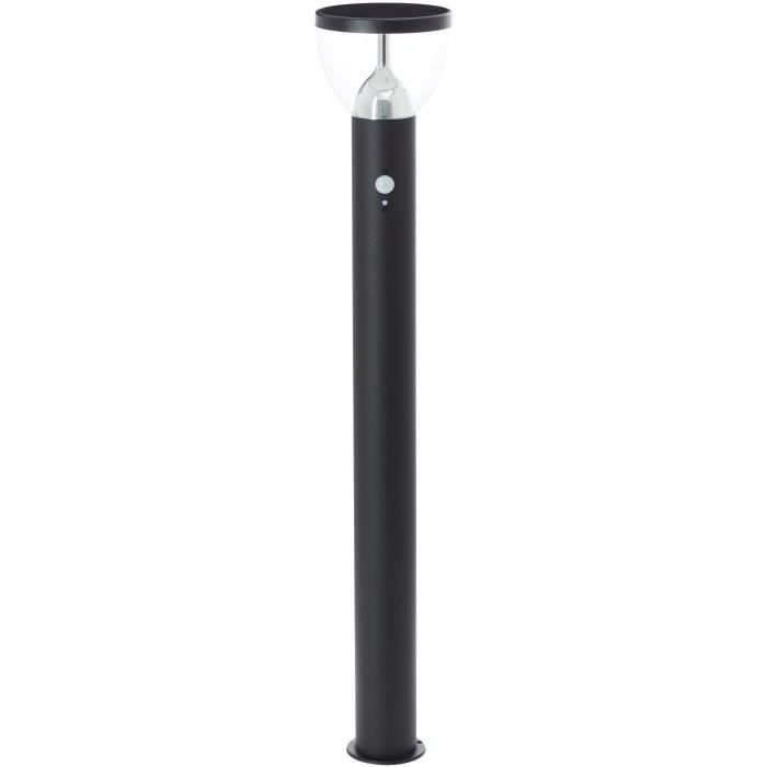 Paletto da esterno - BRILLIANT - TULIP - LED e solare - Rilevatore di movimento - Acciaio inossidabile e plastica - 4 W - Nero