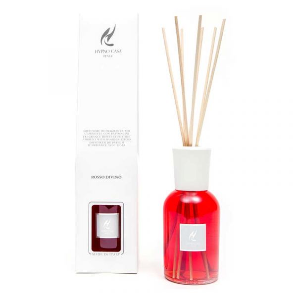 Diffusore per ambiente con bastoncini 250 ml. Rosso Divino