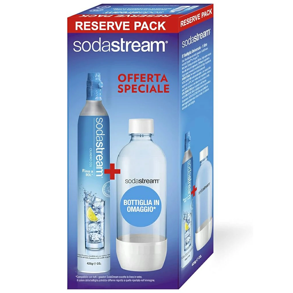 Sodastream ricarica Co2 con bottiglia 1 litro in omaggio