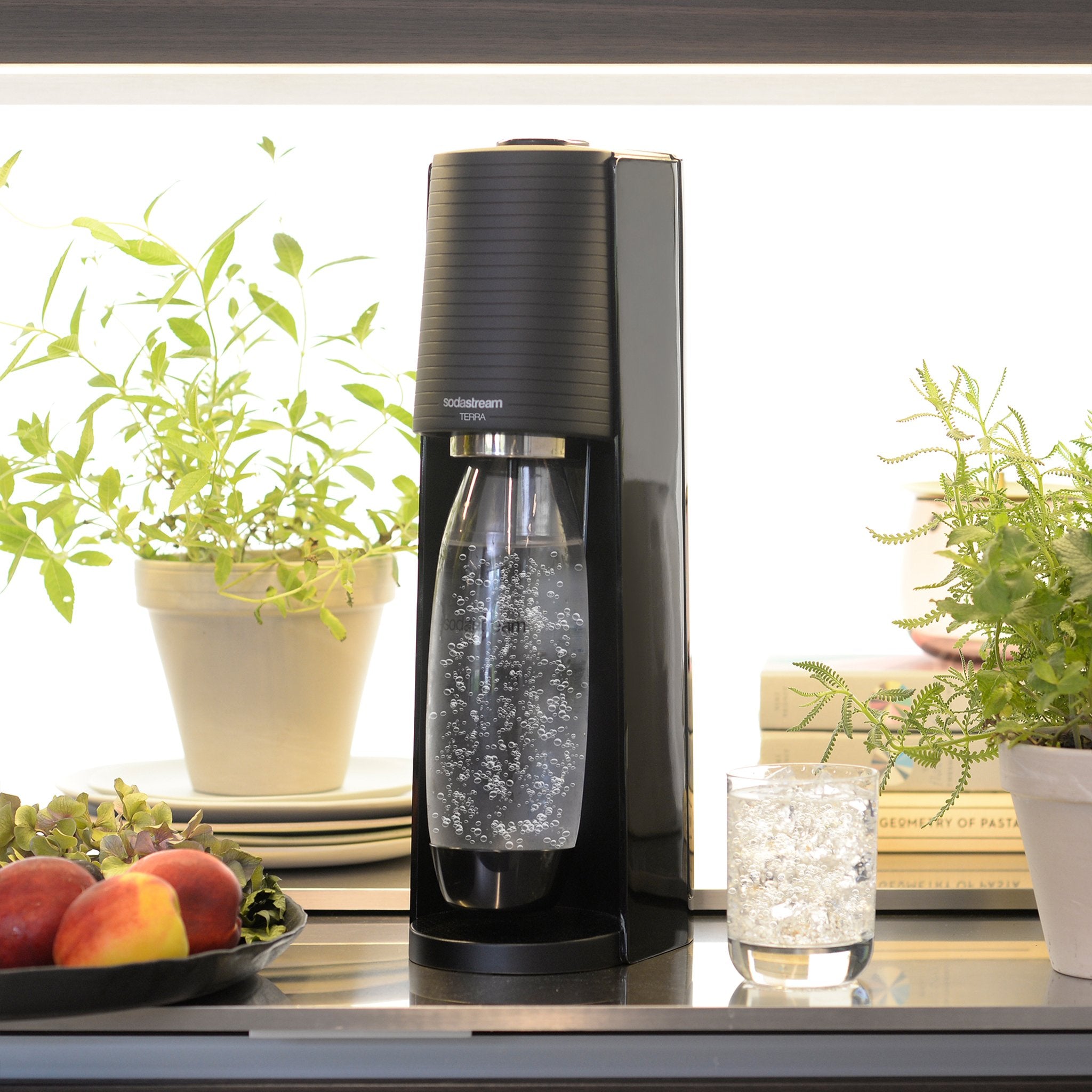 Gasatore acqua Sodastream Mega pack Terra nero