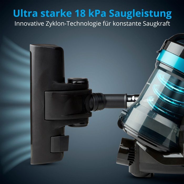 MEDION MD 19407 Aspirapolvere ciclonico senza sacco - Potenza 800W - Capacità contenitore raccogli polvere 2 L - Filtro HEPA - Accessori integrati