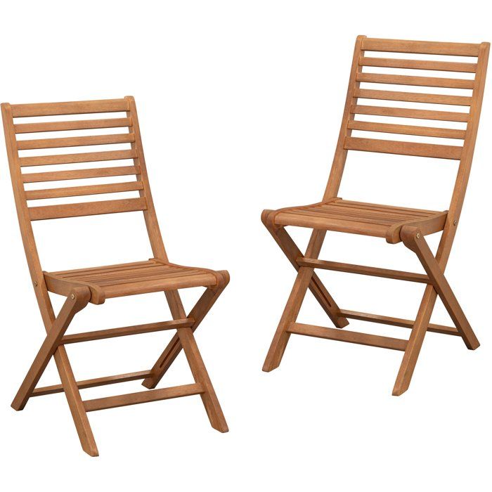 Set di 2 sedie pieghevoli da giardino in eucalipto FSC - 57,5x46,5x90cm