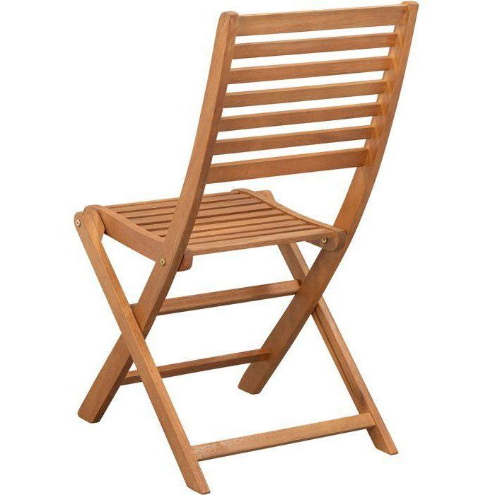 Set di 2 sedie pieghevoli da giardino in eucalipto FSC - 57,5x46,5x90cm