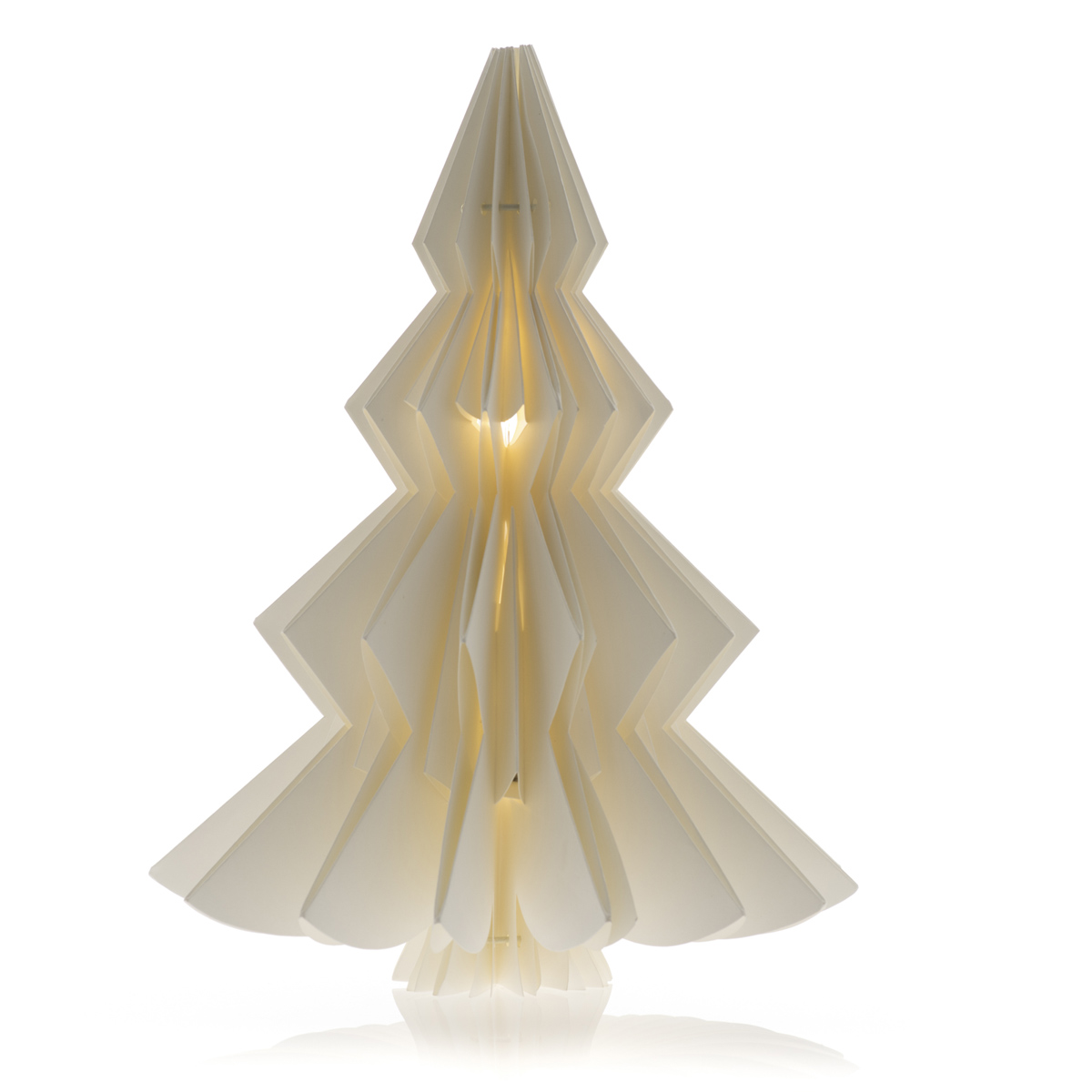 Decorazione in carta. Albero Natale 3D con LED<br>Ø 21 x h 37 cm - Decor
