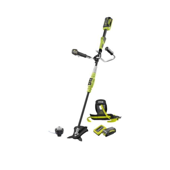 Decespugliatore - RYOBI - Manubrio - Filo Ø 1 x 1,65 mm - Lama 3 denti - 1 batteria al litio + 36 V 4,0 Ah + 1 caricabatterie 1,7 A