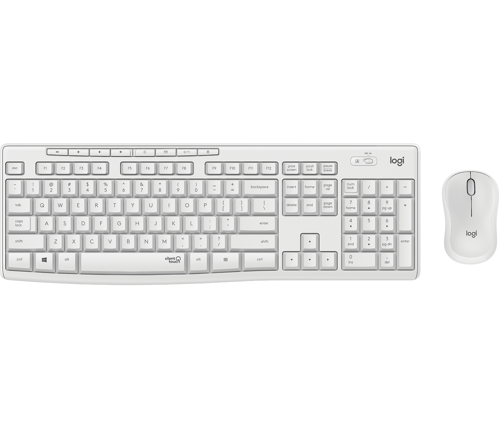 LOGITECH KIT TASTIERA+MOUSE WIRELESS USB BIANCO MK295 920-009821
