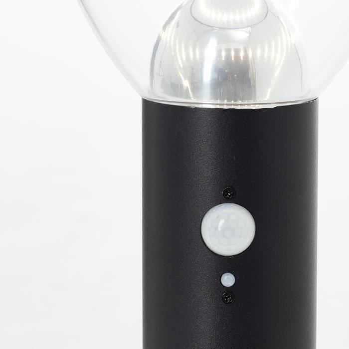 Paletto da esterno - BRILLIANT - TULIP - LED e solare - Rilevatore di movimento - Acciaio inossidabile e plastica - 4 W - Nero