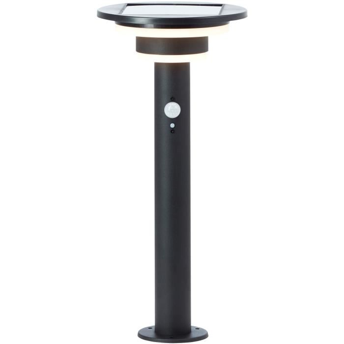 Terminale da esterno - BRILLIANT - GARVINA - LED e solare - Rilevatore di movimento - Acciaio inox e plastica - 4 W - Nero