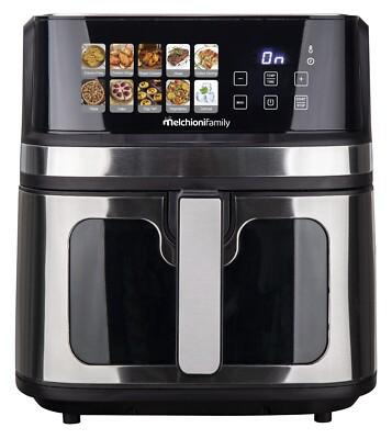 MELCHIONI FRIGGITRICE AD ARIA GAIA PLUS 8LT 2200W DISPLAY COLORI NERO