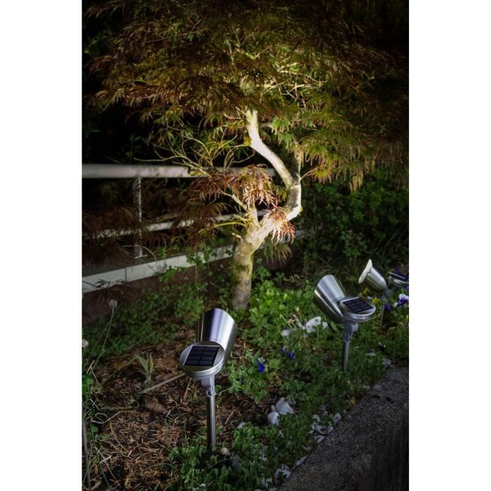 GALIX Faretto ad energia solare in acciaio inossidabile spazzolato - 0,29 w