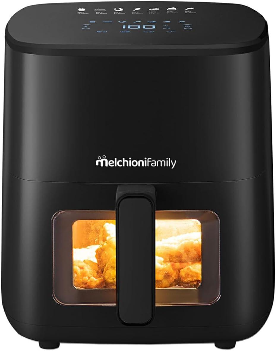 MELCHIONI FRIGGITRICE AD ARIA MARIANNA PLUS 5LT 1400W NERO CON OBLO'