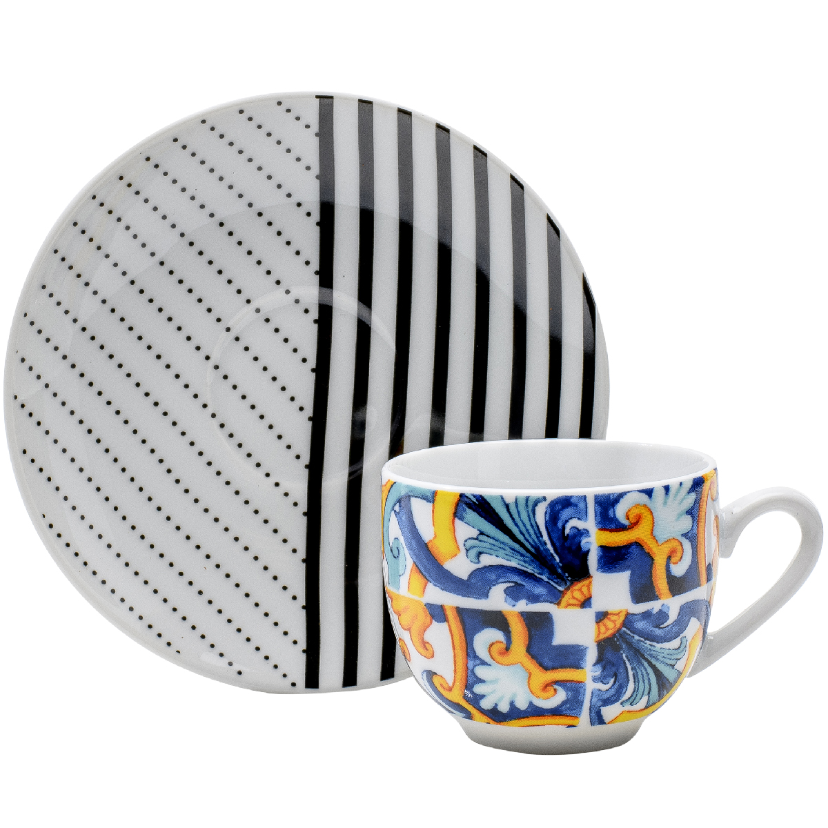 Set 6 tazze caffè con piattino 90 ml - Milano-bari
