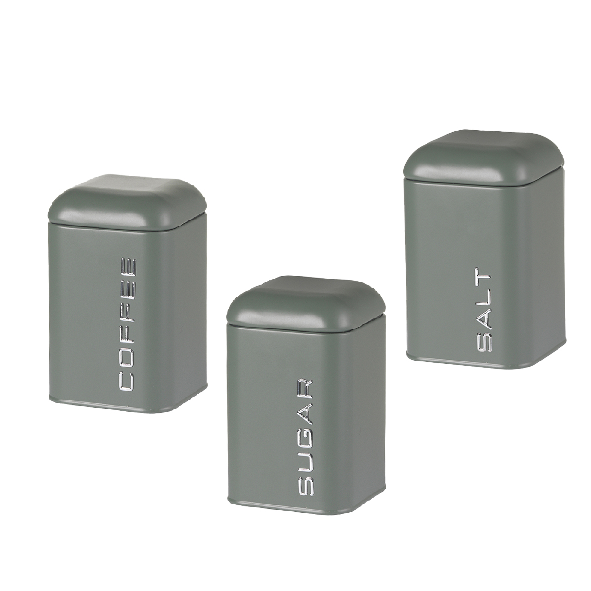 Set 3 barattoli con chiusura ermetica 11,5 x 11,5 x h 17,5 cm - Vintage