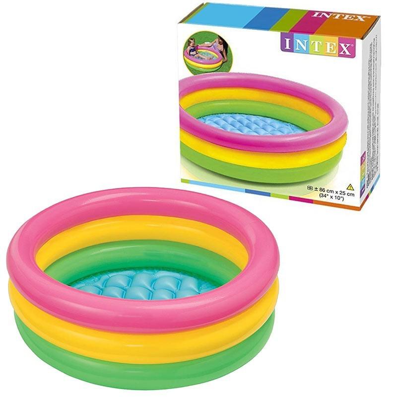 INTEX PISCINA SUNSET BLOW TRE ANELLI ROTONDA 1/3ANNI 86x86x25CM 58924
