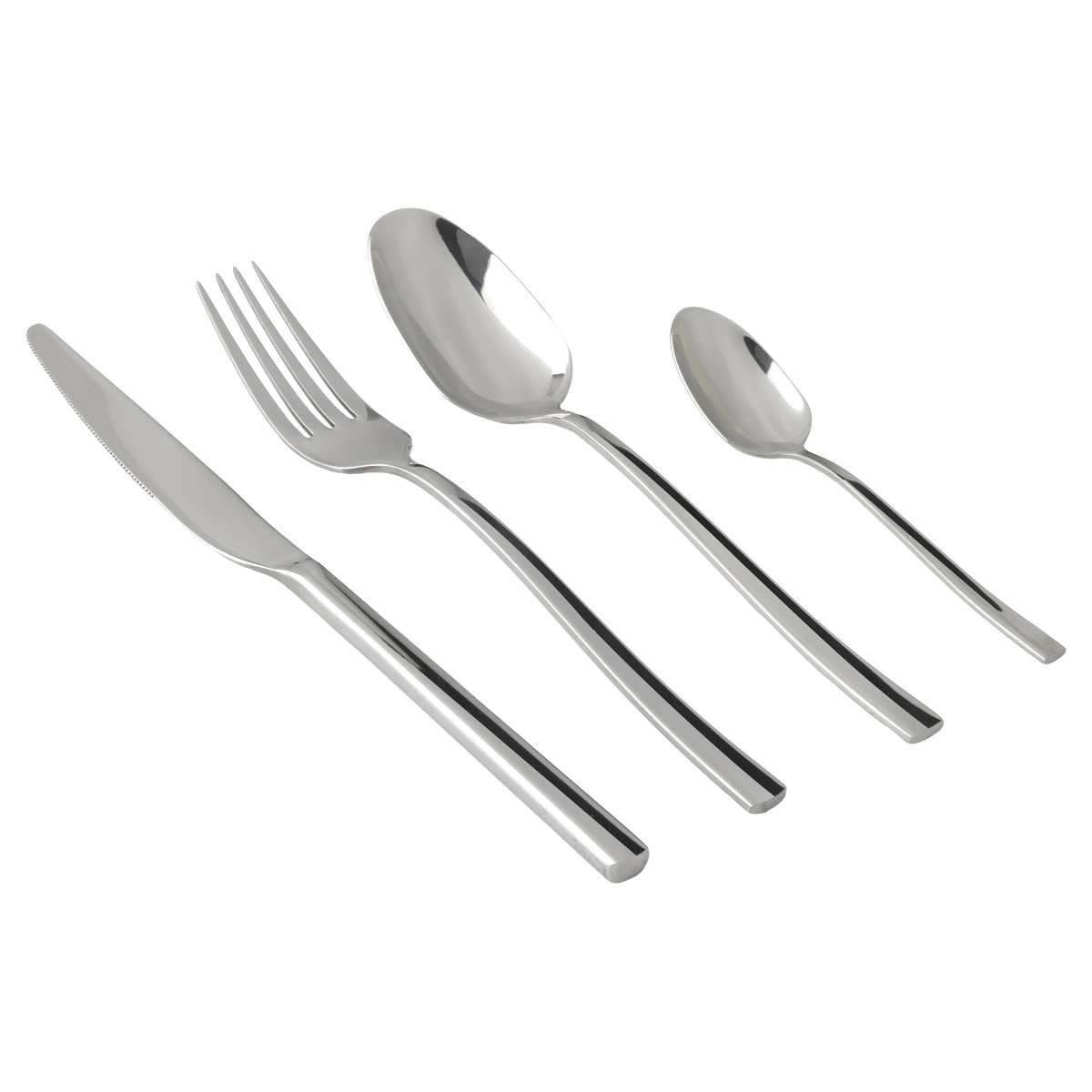 Set posate 24 pz (6 coltelli, 6 forchette, 6 cucchiai, 6 cucchiaini) in acciaio - Gourmet