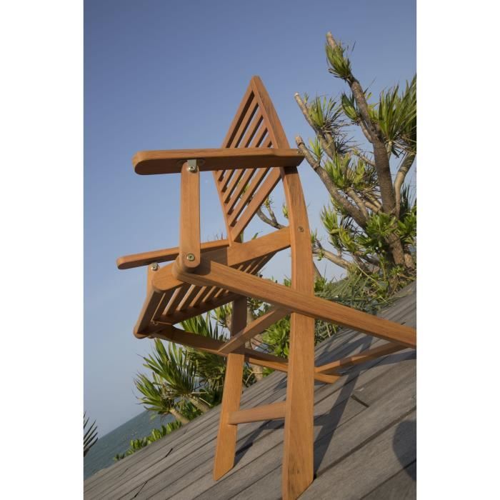 Set di 2 sedie da giardino pieghevoli in eucalipto FSC - 57,5x56x90cm