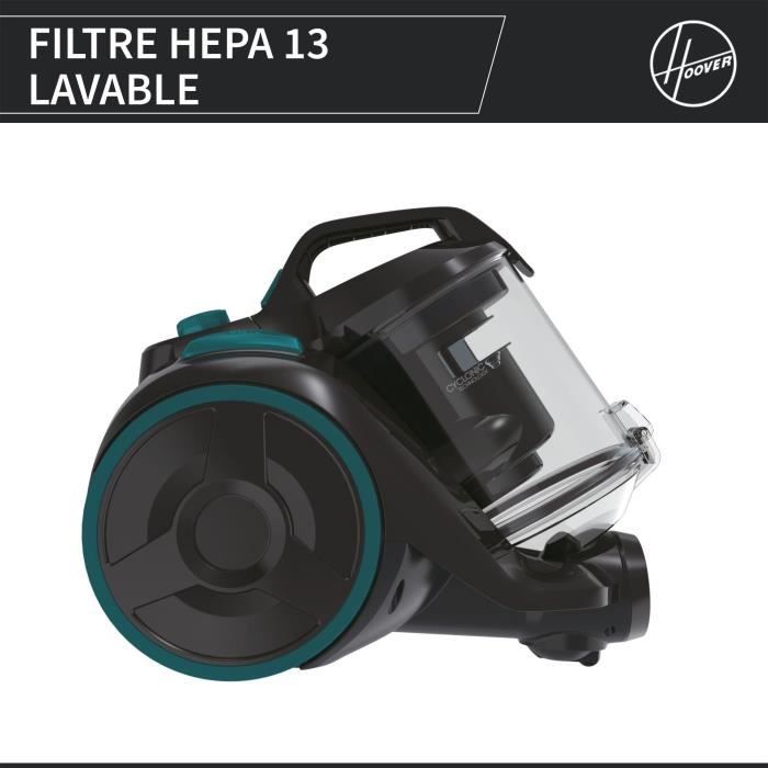 Aspirapolvere senza sacchetto - CANDY CAF34HM - 800 W - Cassetta 2,5 L - 79 dBA - Filtro HEPA 13 lavabile