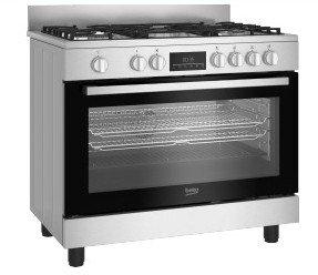 BEKO CUCINA A GAS 5 BRUCI.FORNOELET.VENT.66LT 90x60 INOX BGM11226EX