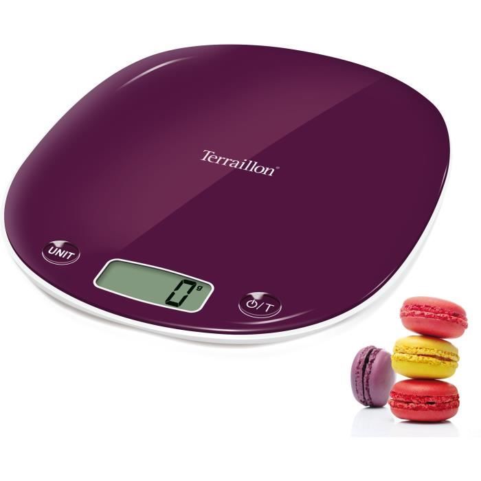 Bilancia da cucina elettronica - TERRAILLON - MACARON Prugna - Portata 5 Kg - Design elegante