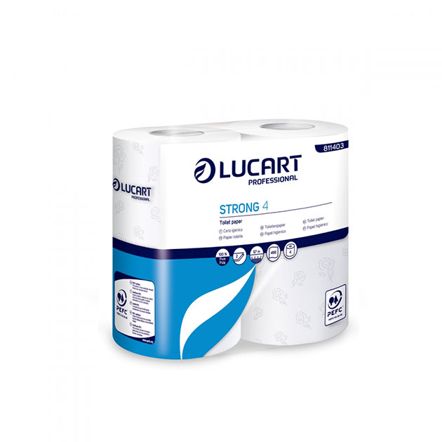 Confezione 4 rotoli di carta igienica 2 veli Strong Lucart