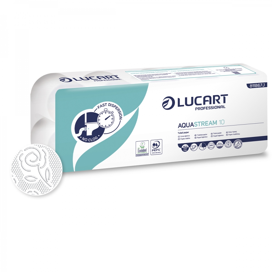 Aquastream idrosolubile confezione 10 rotoli carta igienica