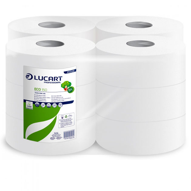 Confezione 12 rotoli carta igienica mini Jumbo Eco Lucart