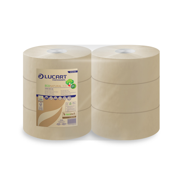 Confezione 6 rotoli di carta igienica riciclata Jumbo Eco Natural Lucart