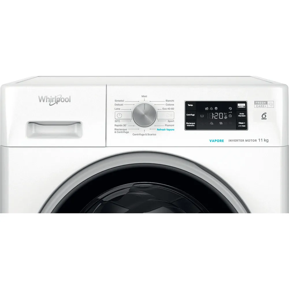 Lavatrice 11 kg Whirlpool  6° SENSO INVER/VAP A 1400GIRI FFB 1148 BSV IT