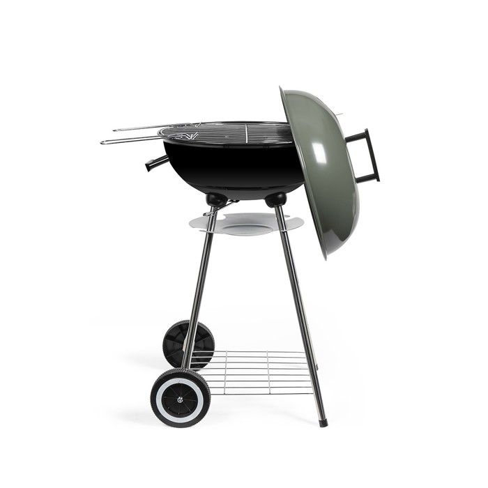 Barbecue a carbonella - LIVOO - DOC172K - ø41 cm - Griglia in acciaio cromato - Altezza 69,5 cm - Maniglie - 2 ruote dentate