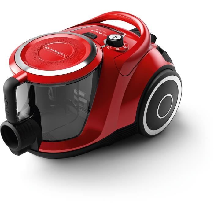 Nuovo! Aspirapolvere senza sacco Sled - BOSCH BGC41Q69 Serie 6 - 600 W - ProSilence - 70 dB - Capacità contenitore 2,4 L - Rosso