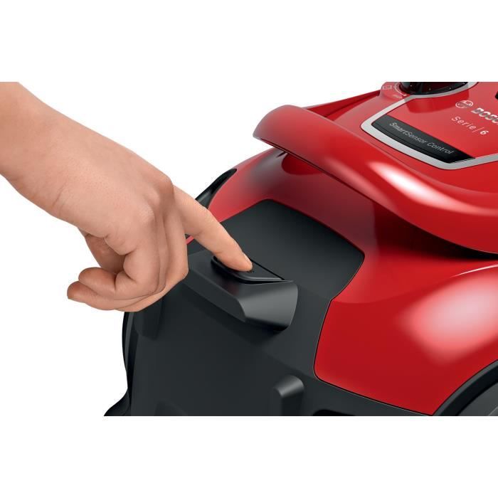 Nuovo! Aspirapolvere senza sacco Sled - BOSCH BGC41Q69 Serie 6 - 600 W - ProSilence - 70 dB - Capacità contenitore 2,4 L - Rosso