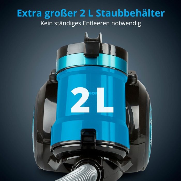 MEDION MD 19407 Aspirapolvere ciclonico senza sacco - Potenza 800W - Capacità contenitore raccogli polvere 2 L - Filtro HEPA - Accessori integrati