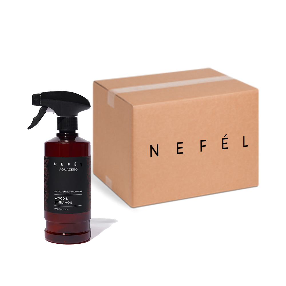 Scatola 6 pezzi profumatore ambienti Nefèl Aquazero Wood e Cinnamon 480 ml