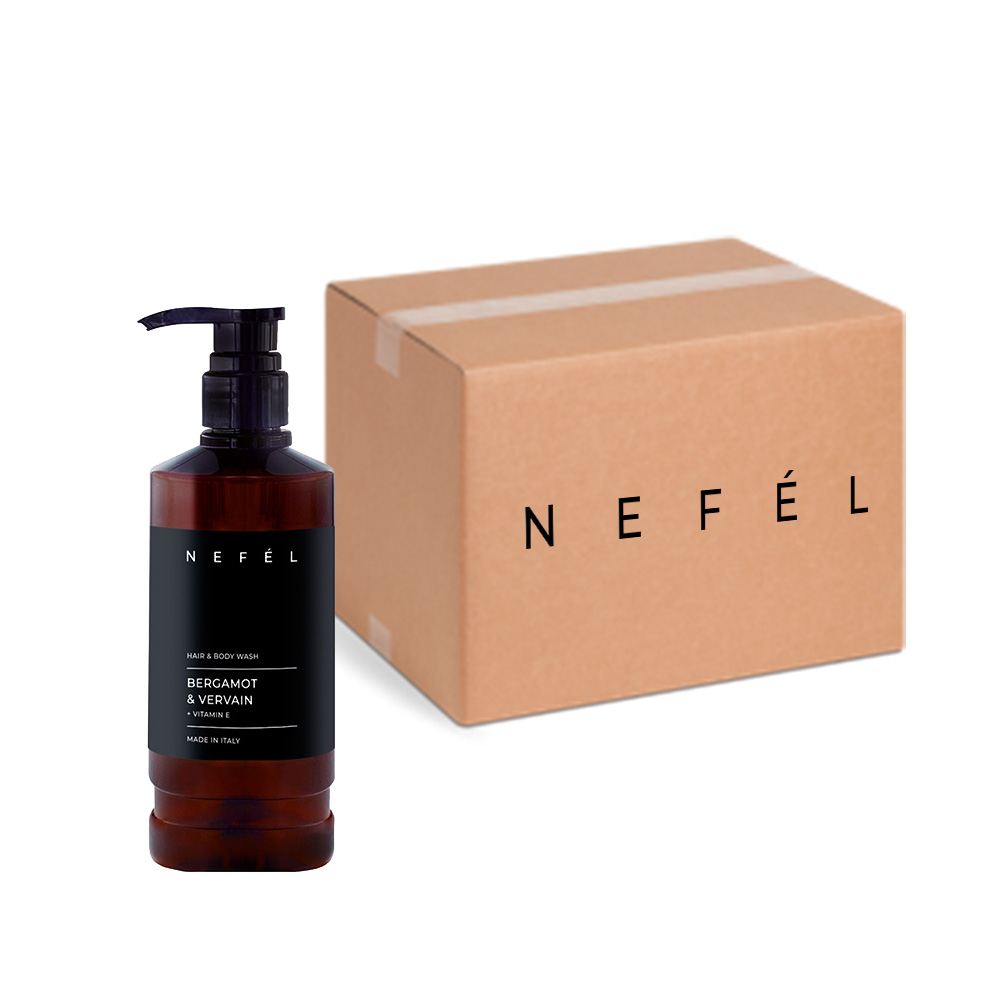 Scatola 6 pezzi doccia shampoo per hotel Bergamot e Vervain 480 ml - Nefel