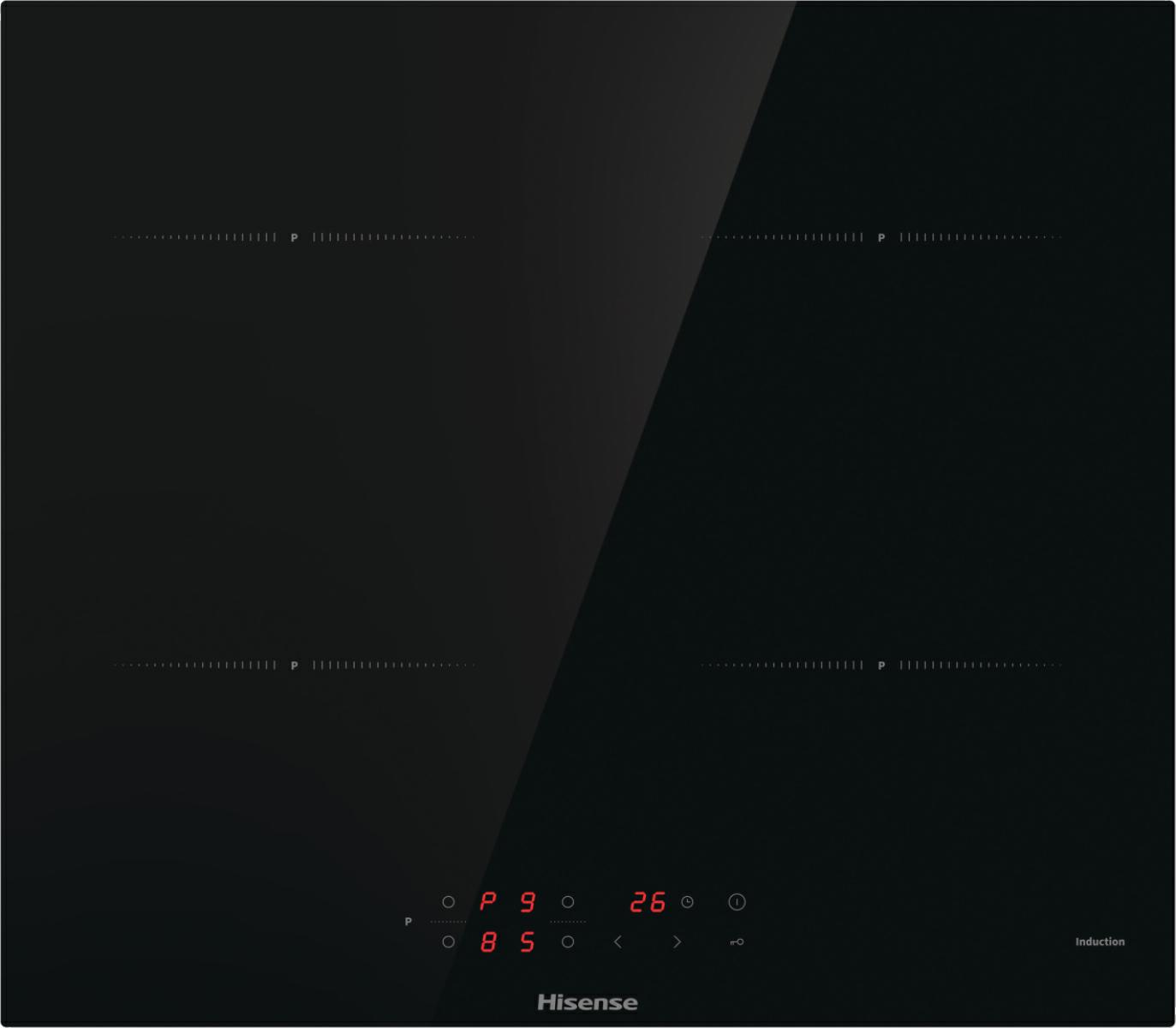 Piano cottura a induzione Hisense  60 CM 4 ZONE NERO HI6401BSCE