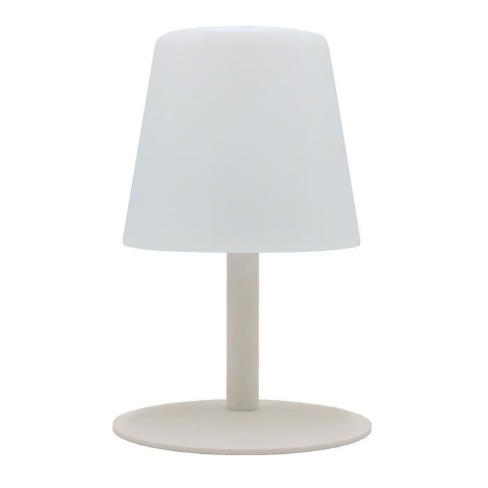 STANDY MINI CREAM Lampada da tavolo senza fili con base in acciaio crema - base LED bianco caldo / bianco freddo