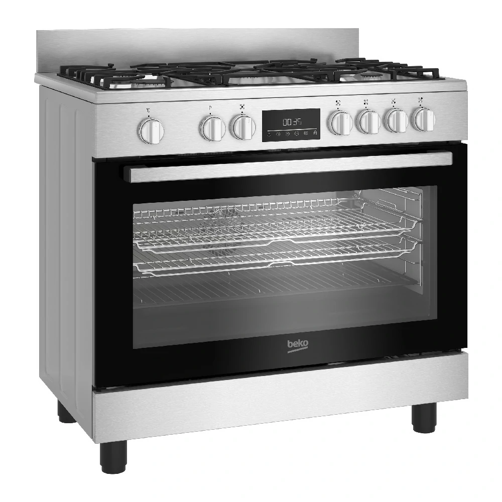 BEKO CUCINA A GAS 5 BRUCI.FORNOELET.VENT.66LT 90x60 INOX BGM11226EX