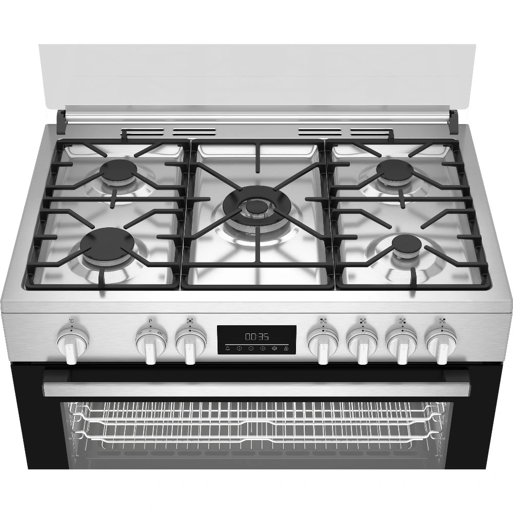 BEKO CUCINA A GAS 5 BRUCI.FORNOELET.VENT.66LT 90x60 INOX BGM11226EX