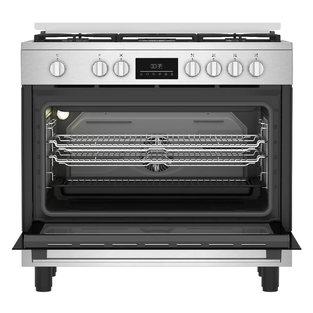 BEKO CUCINA A GAS 5 BRUCI.FORNOELET.VENT.66LT 90x60 INOX BGM11226EX
