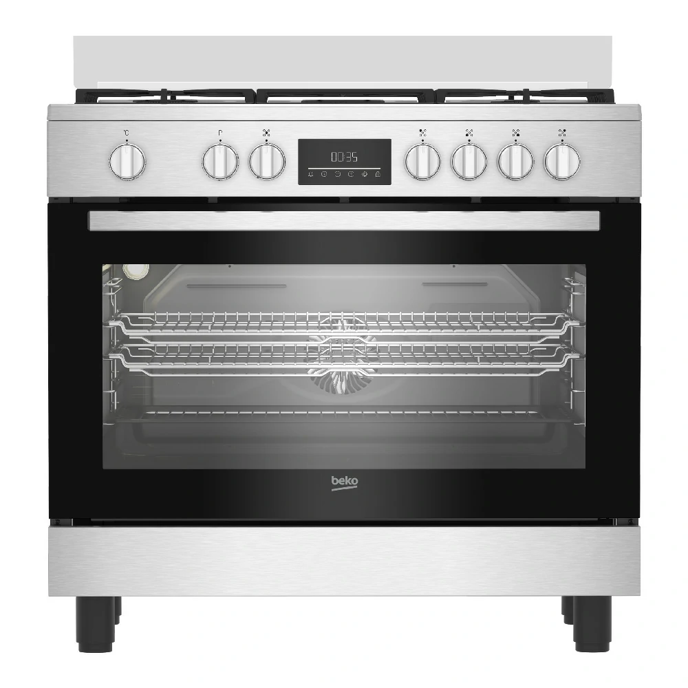BEKO CUCINA A GAS 5 BRUCI.FORNOELET.VENT.66LT 90x60 INOX BGM11226EX