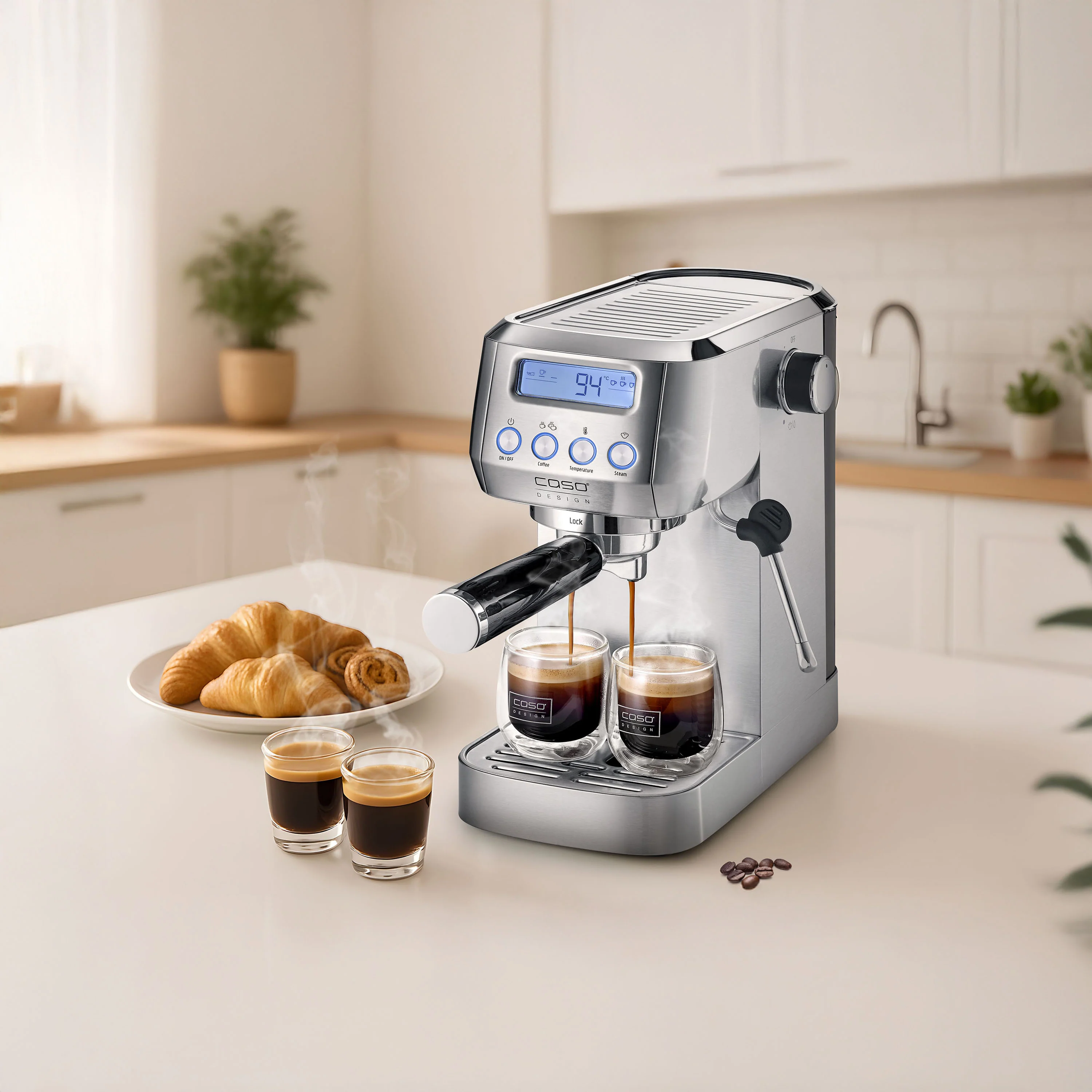 Macchina da caffè espresso Caso Design Gourmet Crema Silver