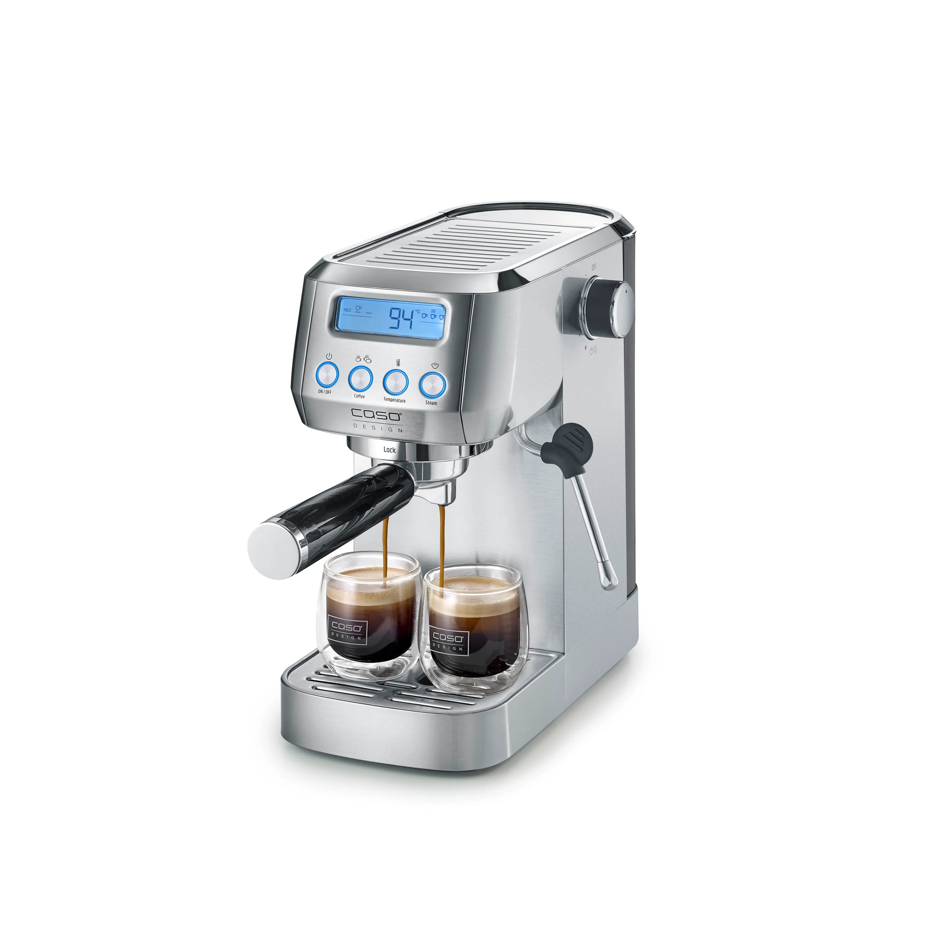 Macchina da caffè espresso Caso Design Gourmet Crema Silver