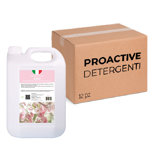 Scatola 2 taniche sapone mani neutro delicato ProActive Soap 5 litri