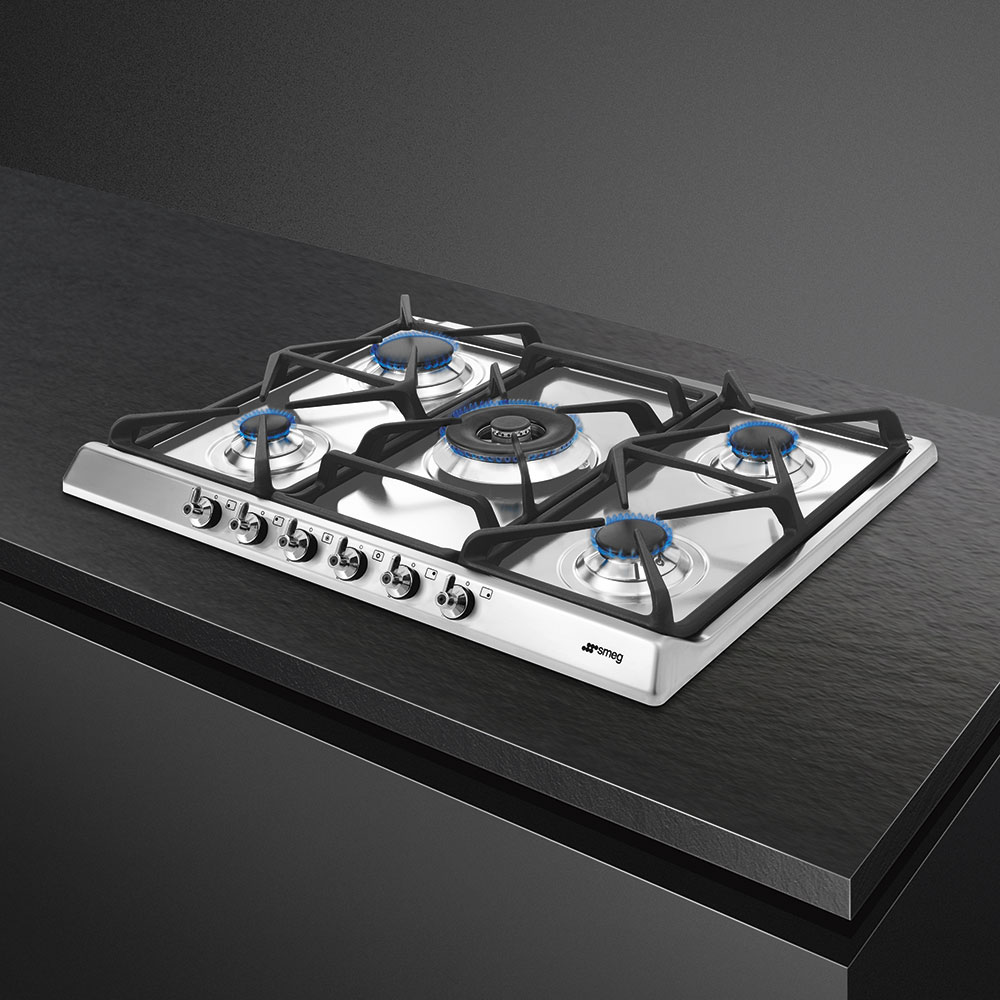 Piano cottura a gas Smeg  5 fuochi 70/75CM INOX SE70SGH-5