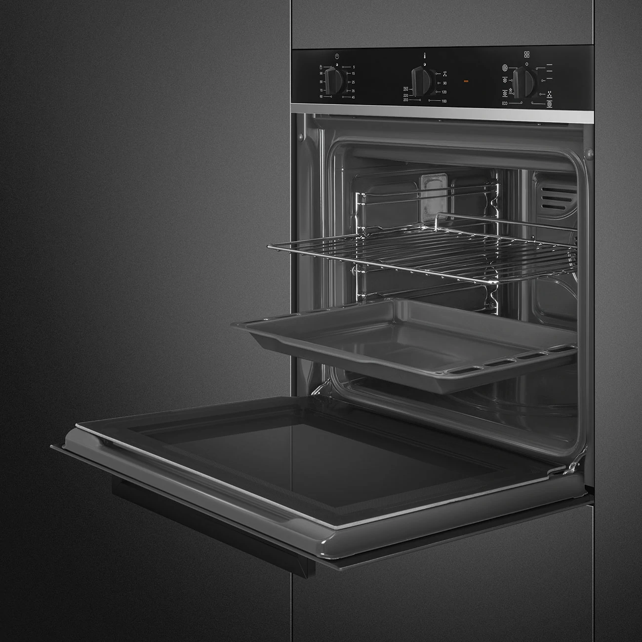 Forno ad incasso Smeg TERMOVENTILATO 3MAN. VAPORE 70LT 60CM NERO SF64M3TB